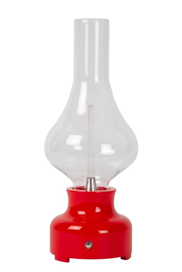 Lucide JASON - wiederaufladbare Tischlampe - Akku/Batterie - Ø 12 cm - LED 3 StepDim - 1x2W 3000K - Rot - ausgeschaltet